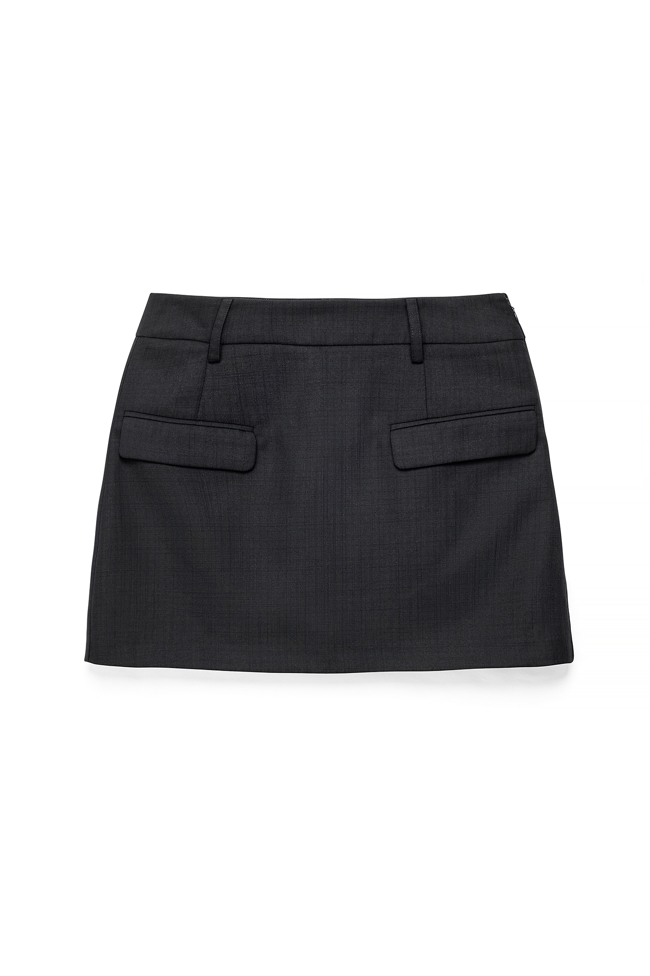 Black Mini Skirt with Flap Pockets