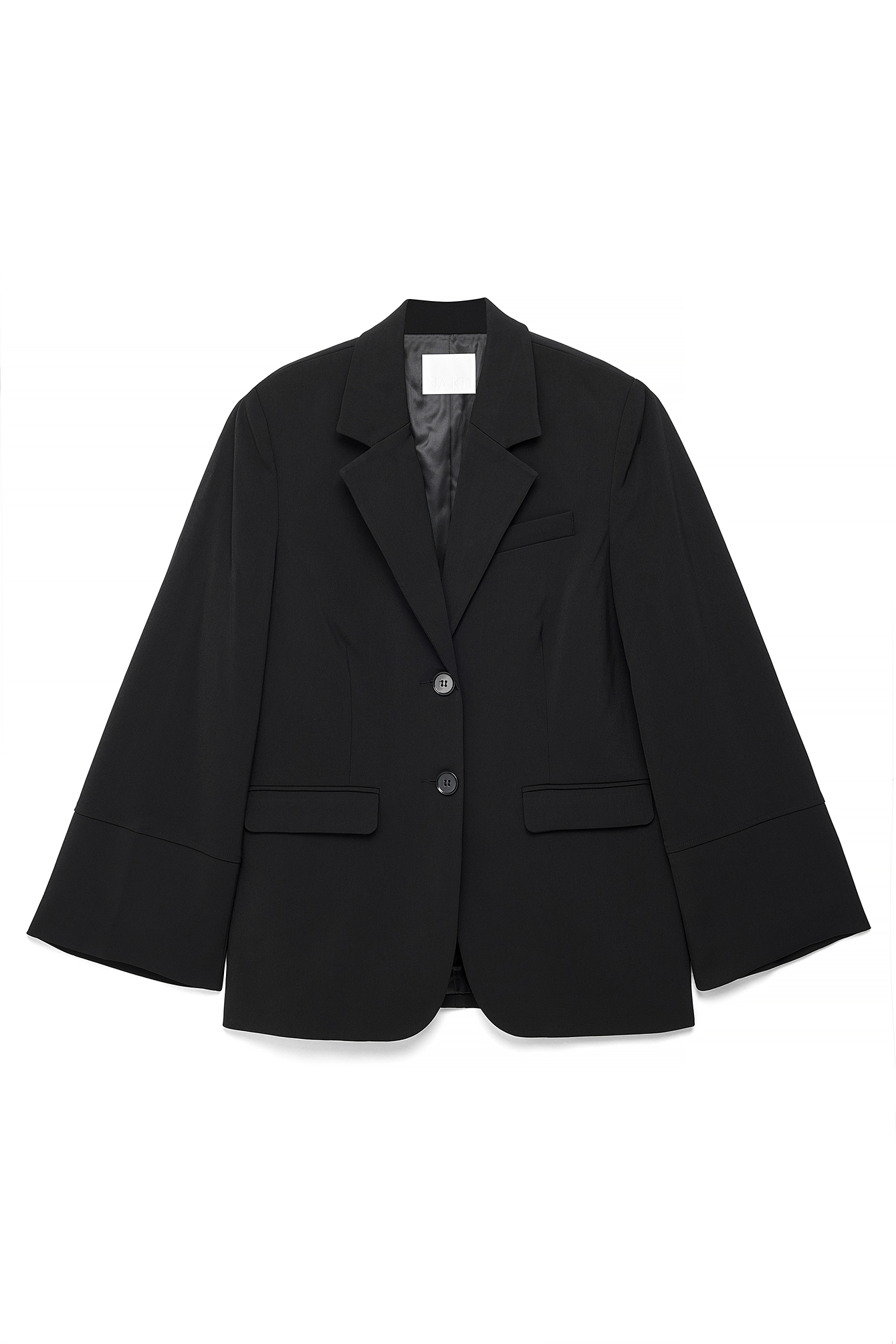 Black Oversized Blazer With Wide Sleeves