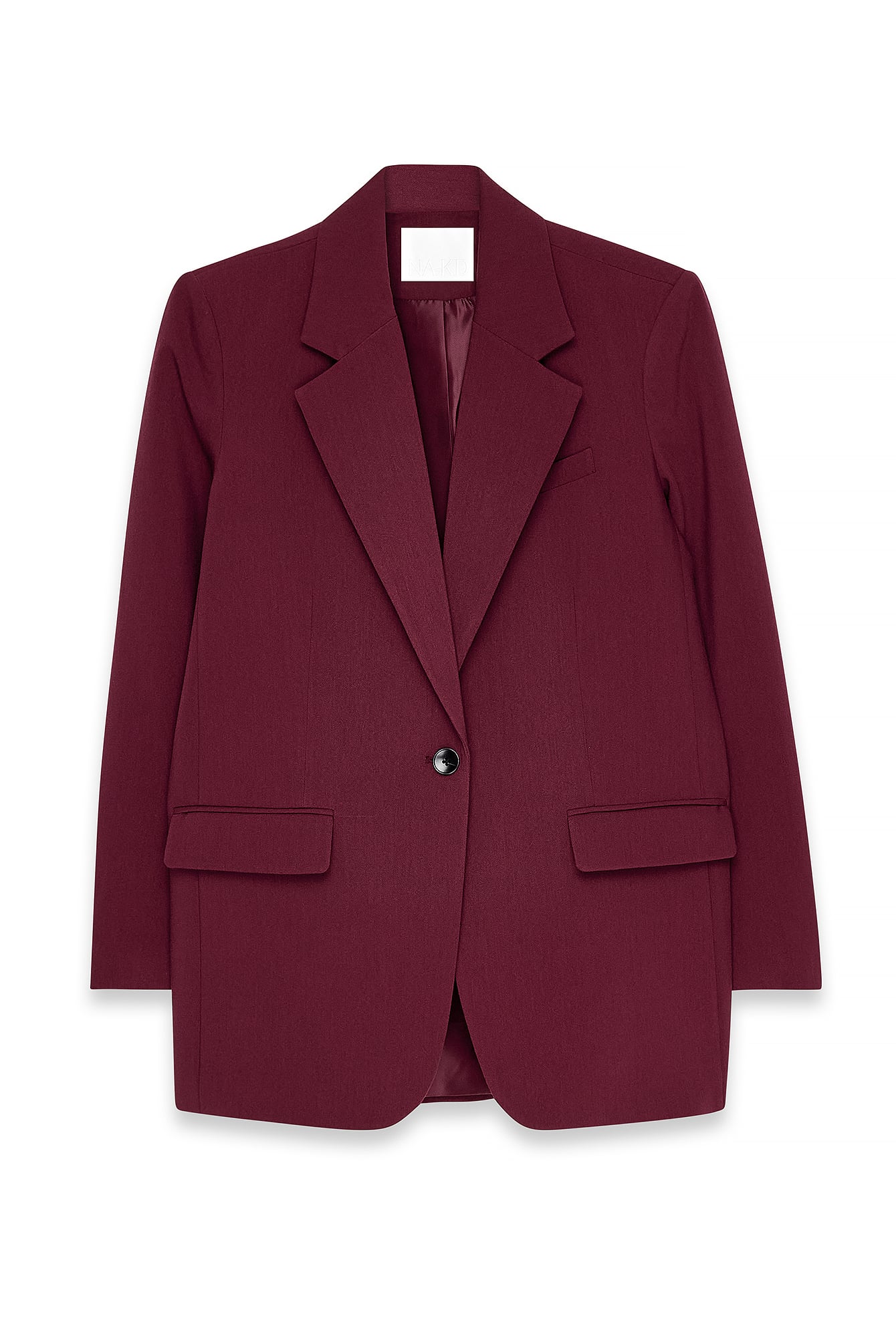 Deep Burgundy Oversized One Button Blazer