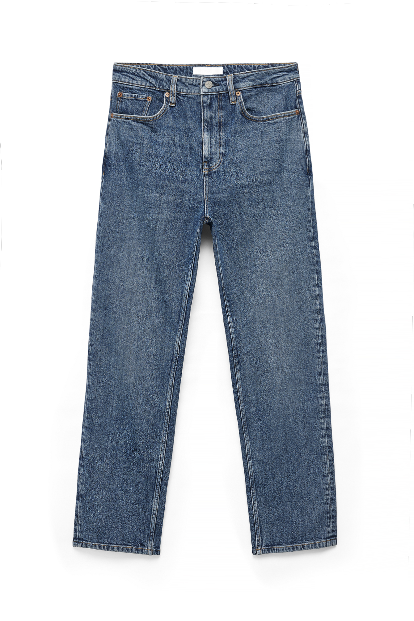 Mid Blue Pier High Waist Slim Jeans