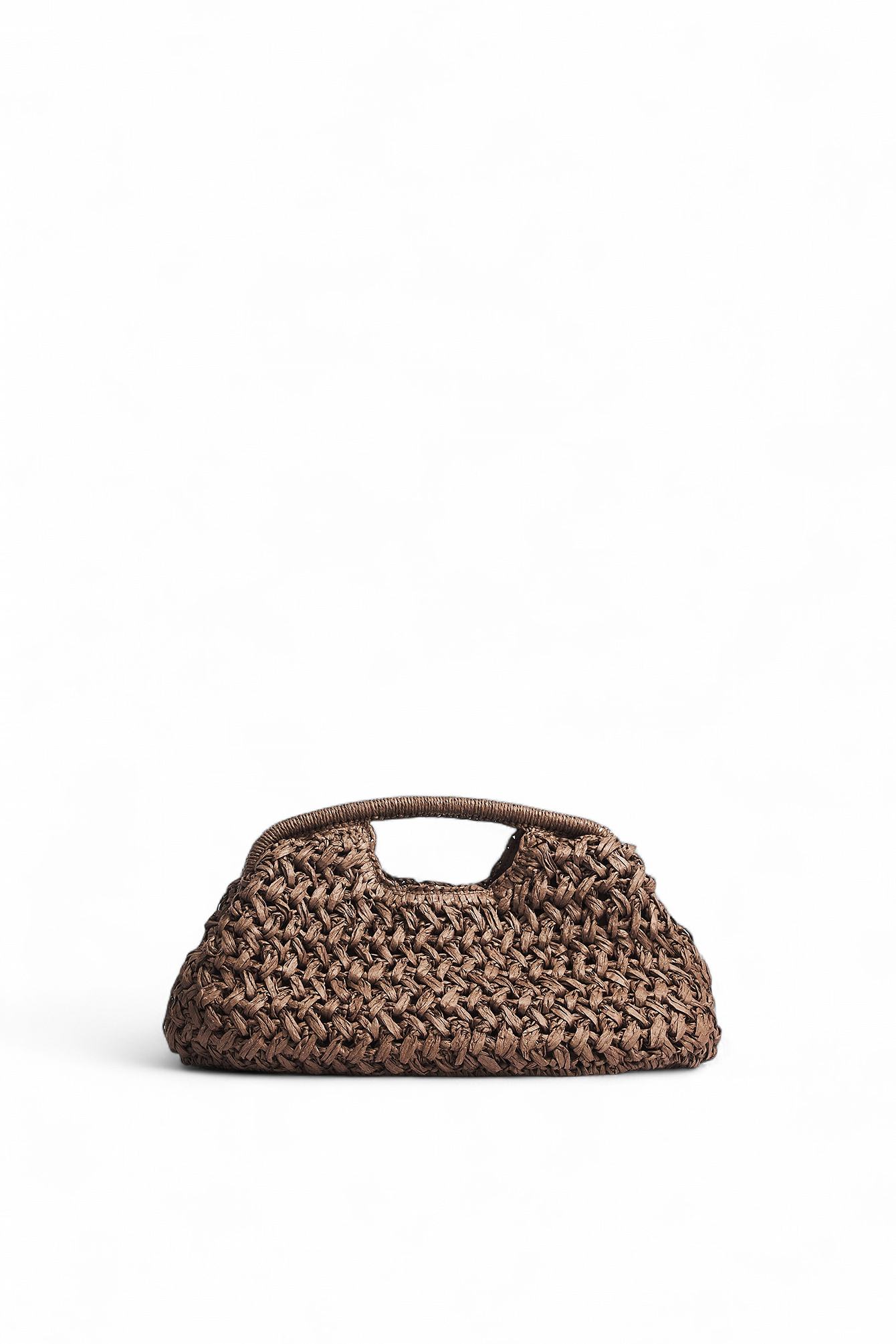 Brown Raffia Clutch