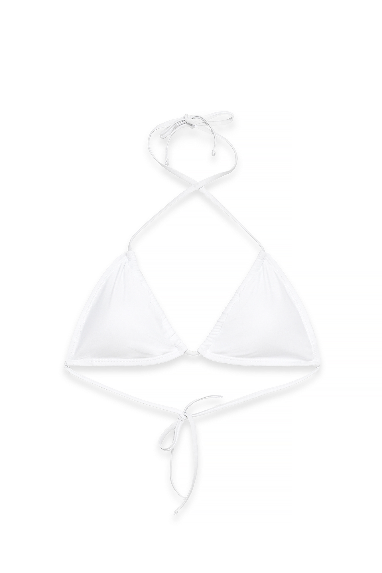 White Reverse Triangle Bikini Top