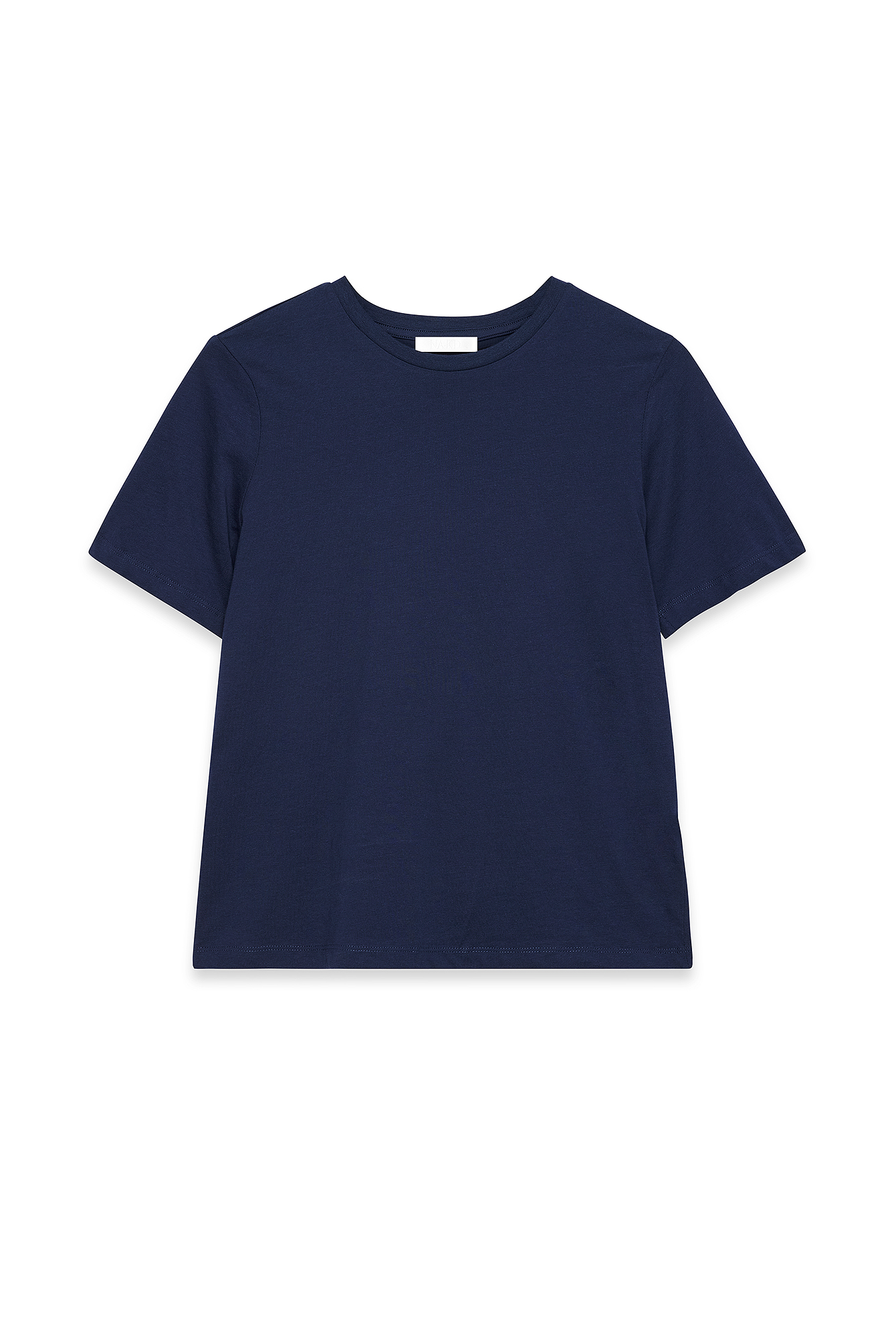 Navy Round Neck Cotton T-Shirt