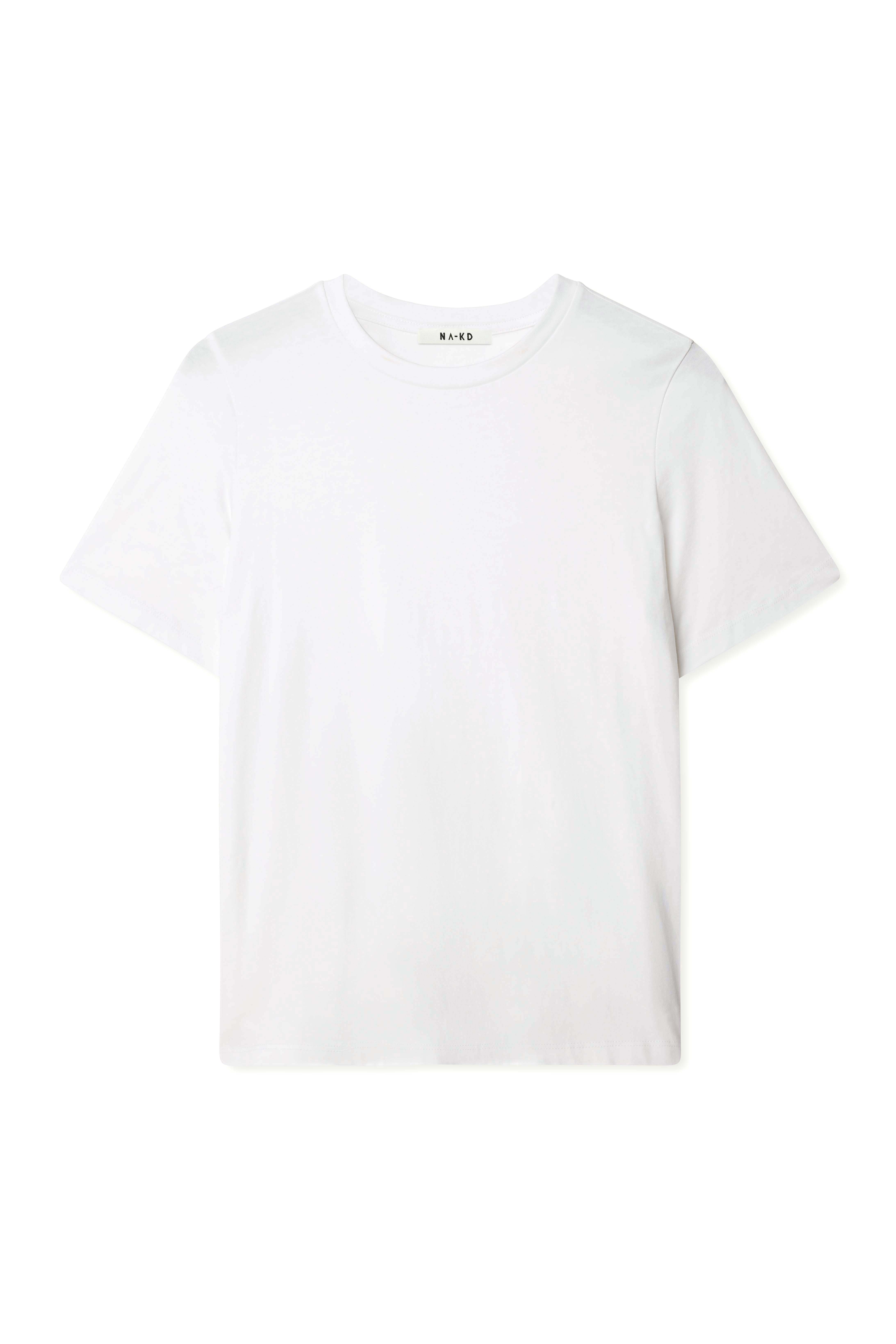 White Round Neck Cotton T-Shirt