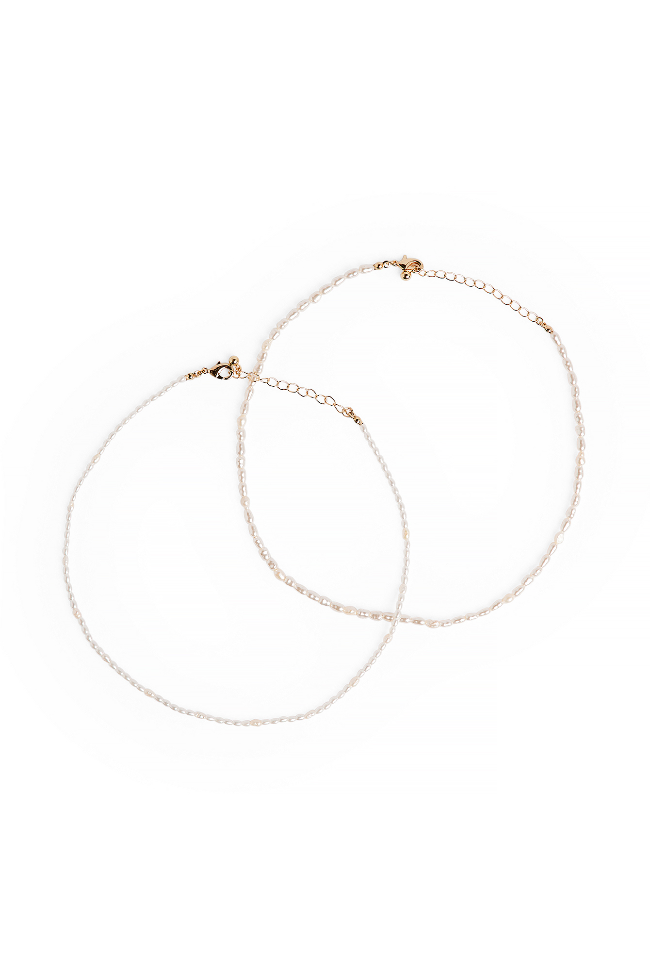 White Small Double Pearl Necklaces