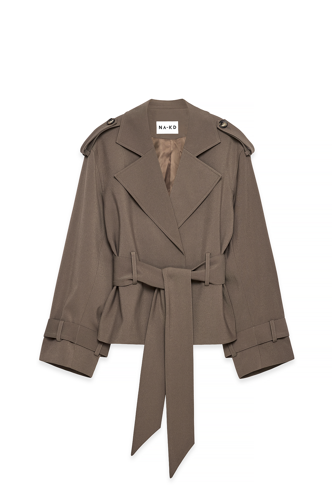 Taupe Soft Belted Trenchcoat