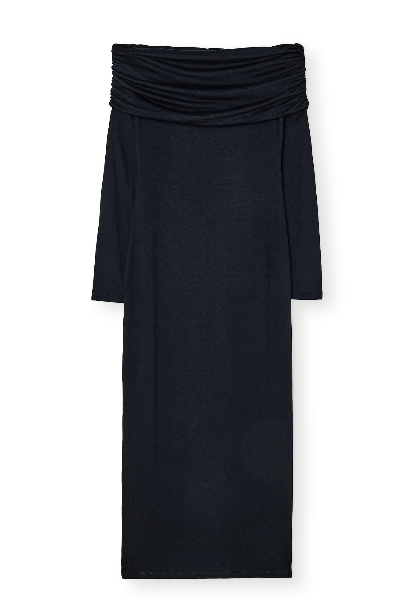 Black Soft Line Midi Dress