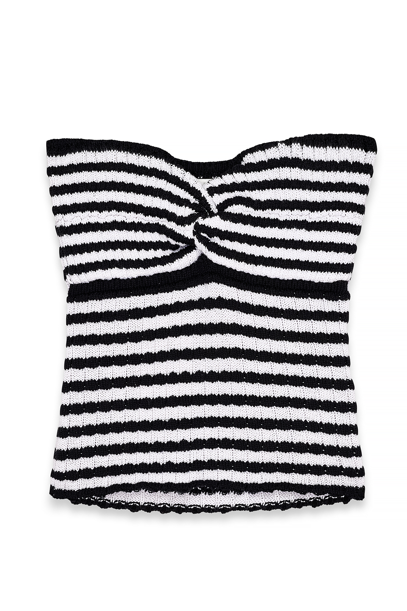 Stripe Stripe Twist Detailed Tube Top