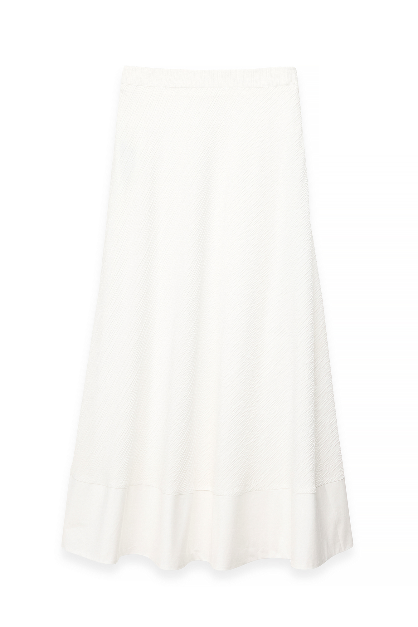 White Structured Flowy Maxi Skirt