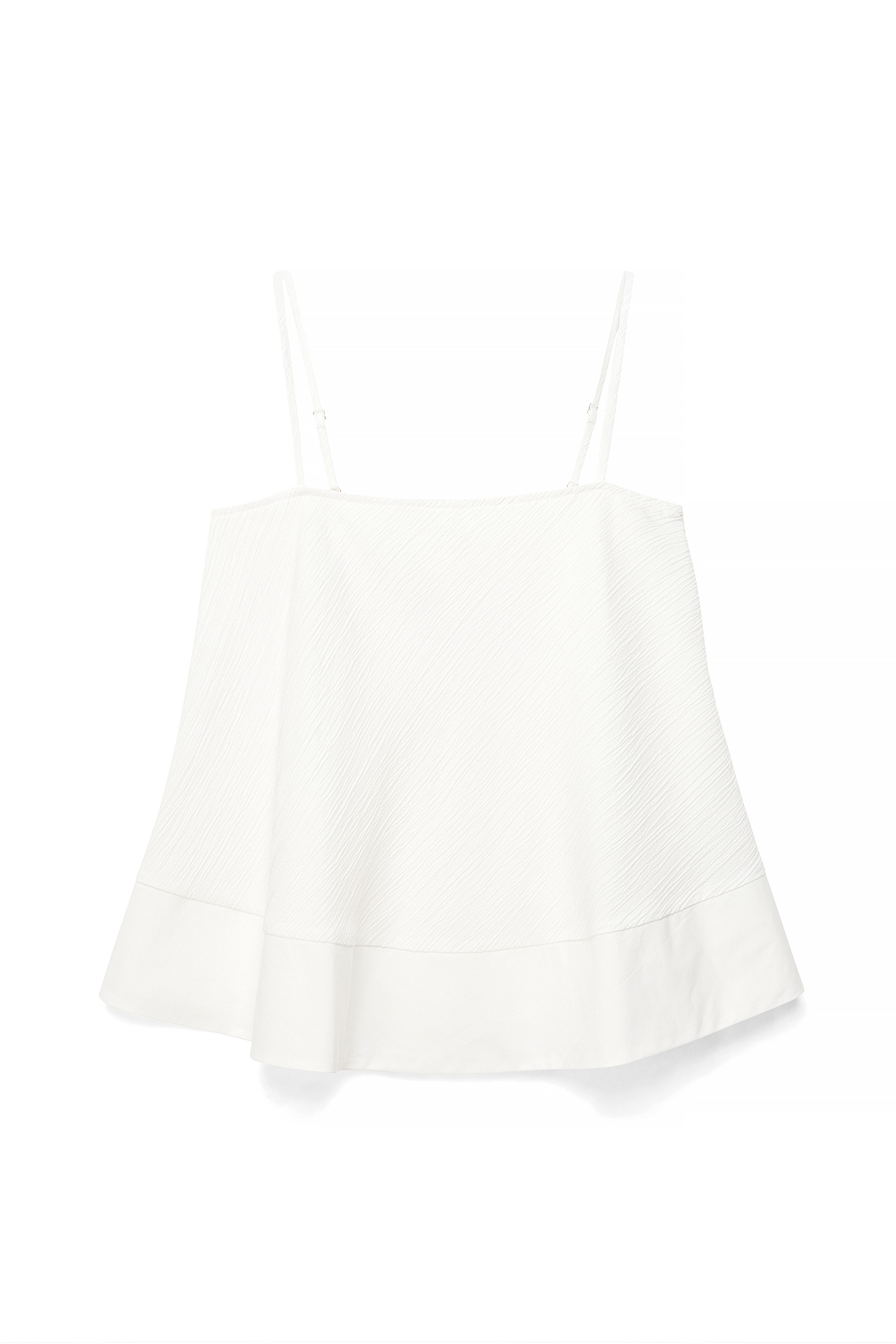 White Structured Flowy Top