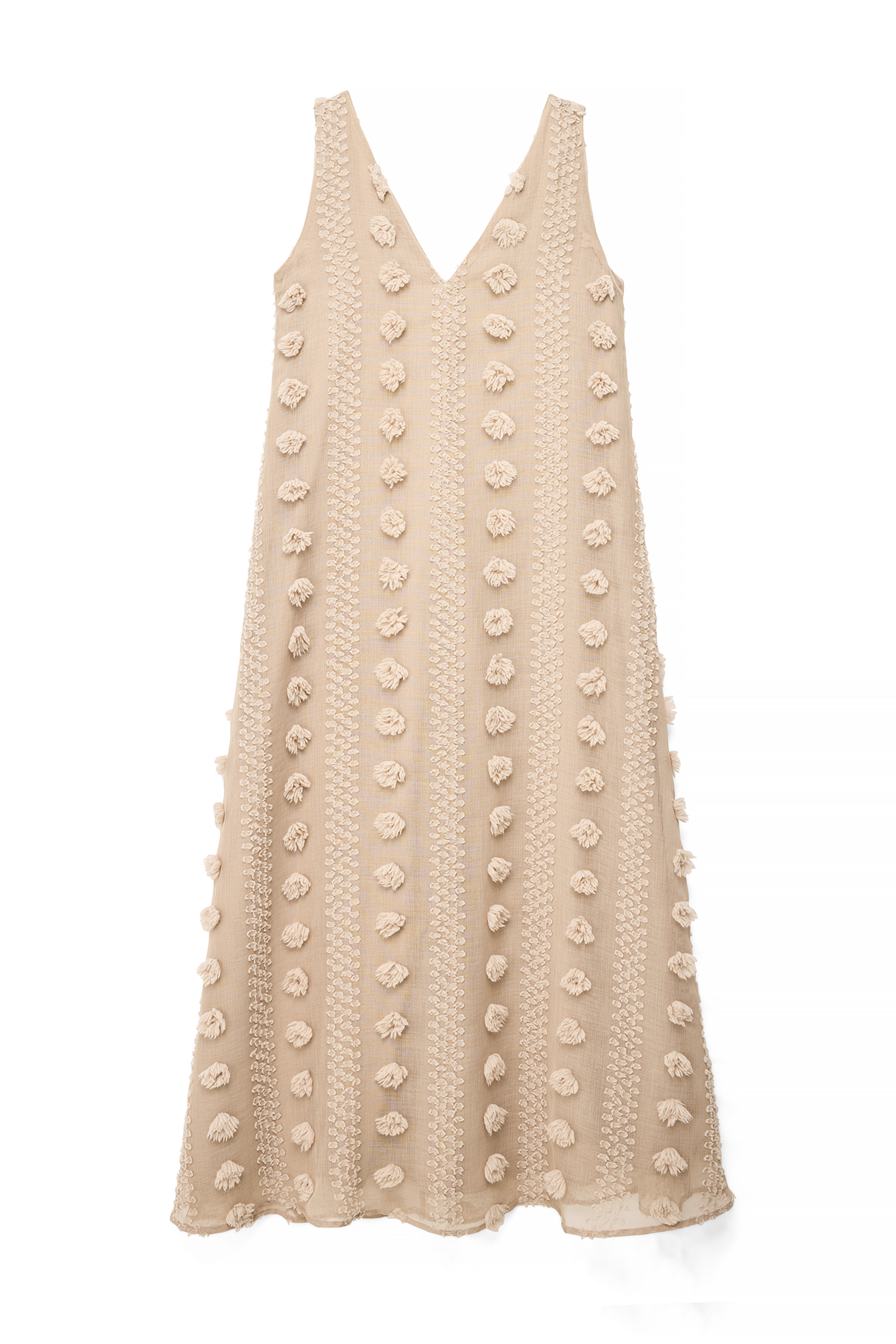 Mauve Structured V-Neck Maxi Dress