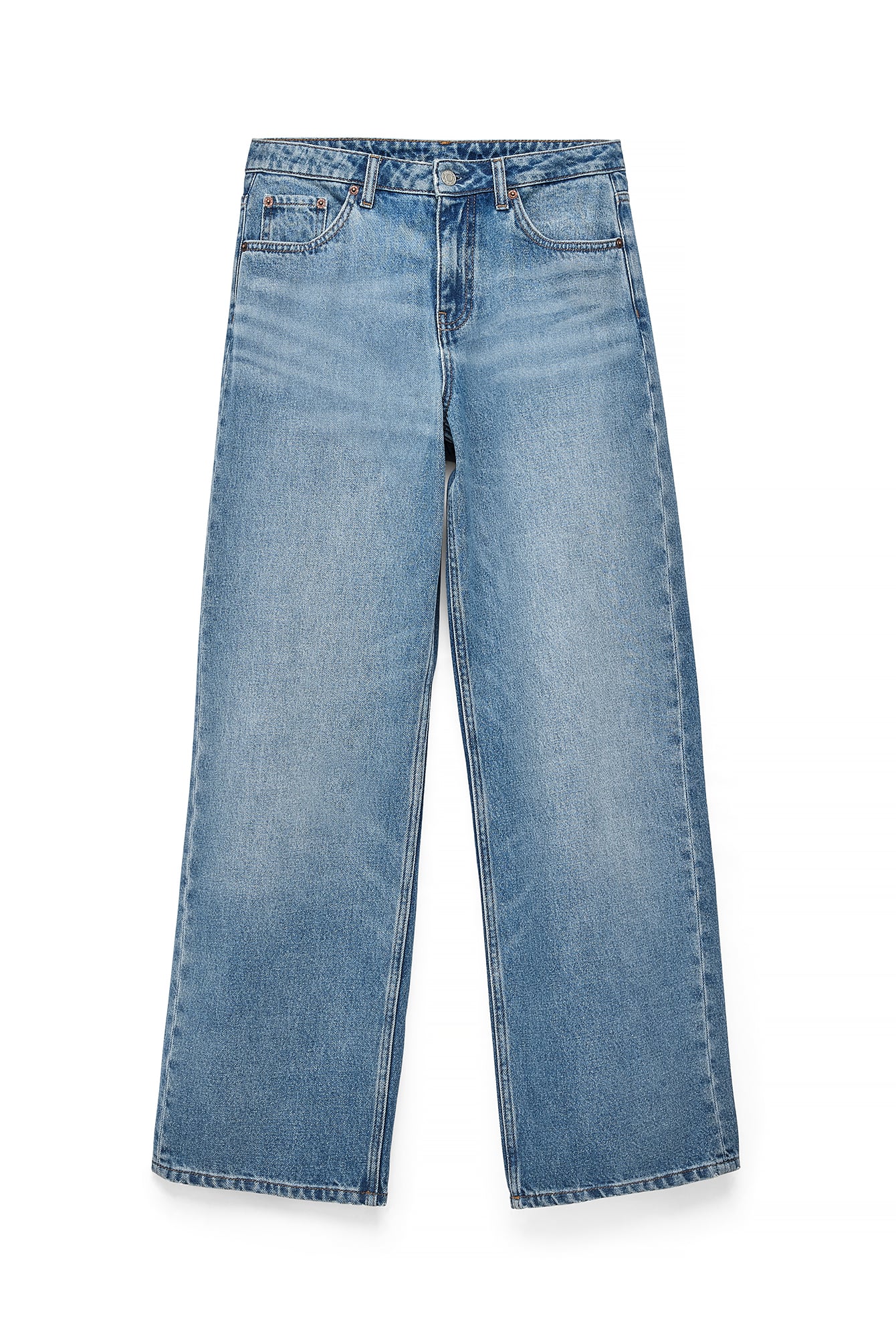 Light Blue Studio Low Waist Baggy Jeans