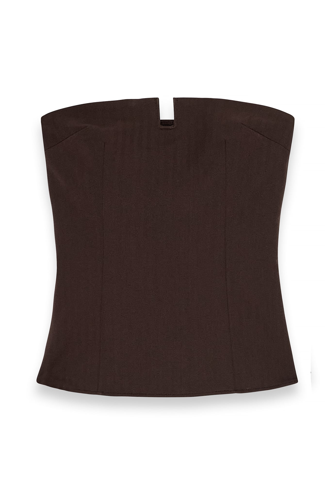 Brown Tailored Plunge Longline Corset