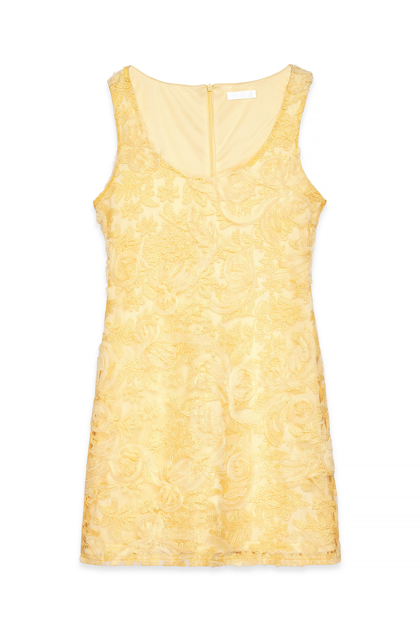 Yellow V-Neck Mini Dress