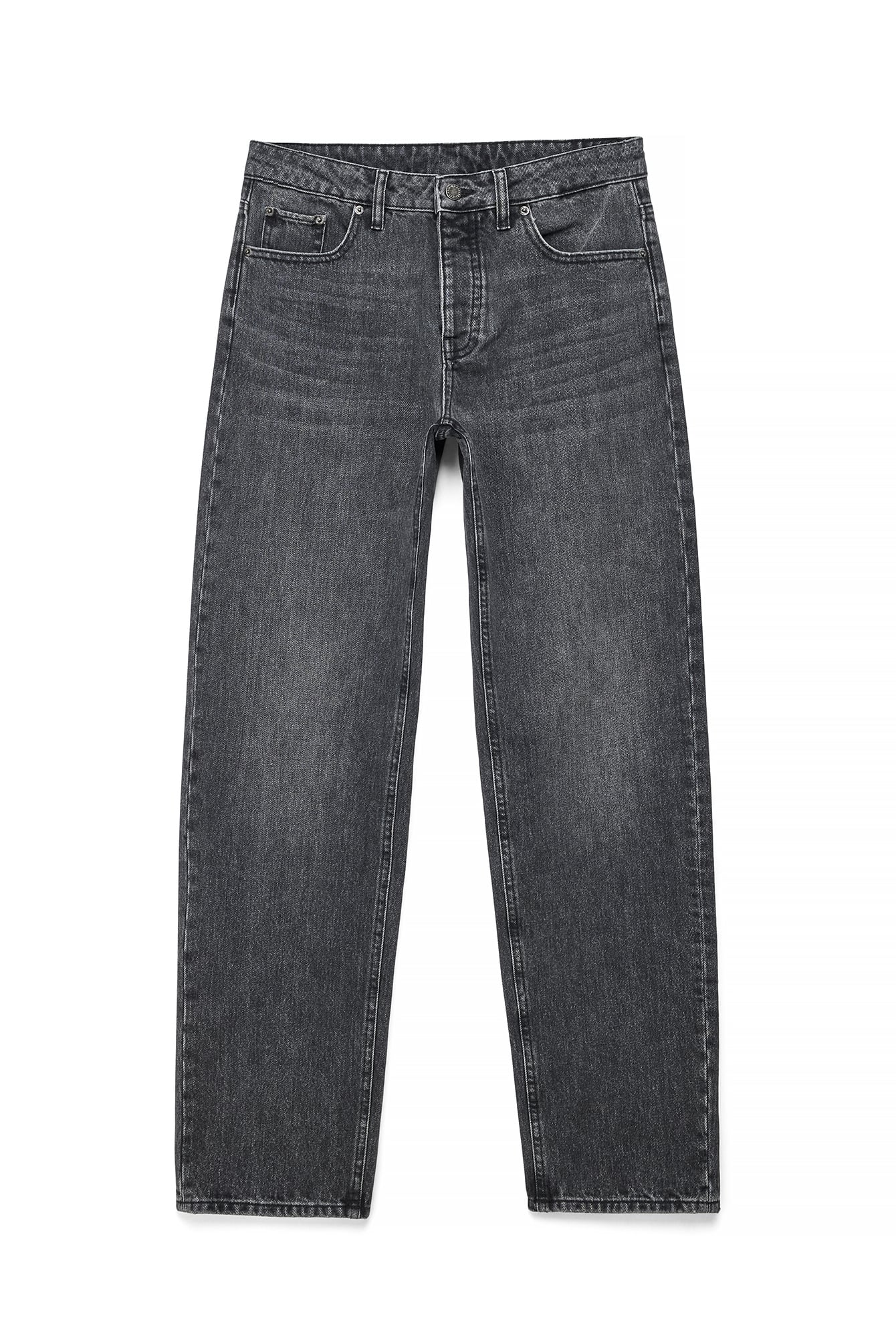 Grey Way Mid Waist Straight Jeans