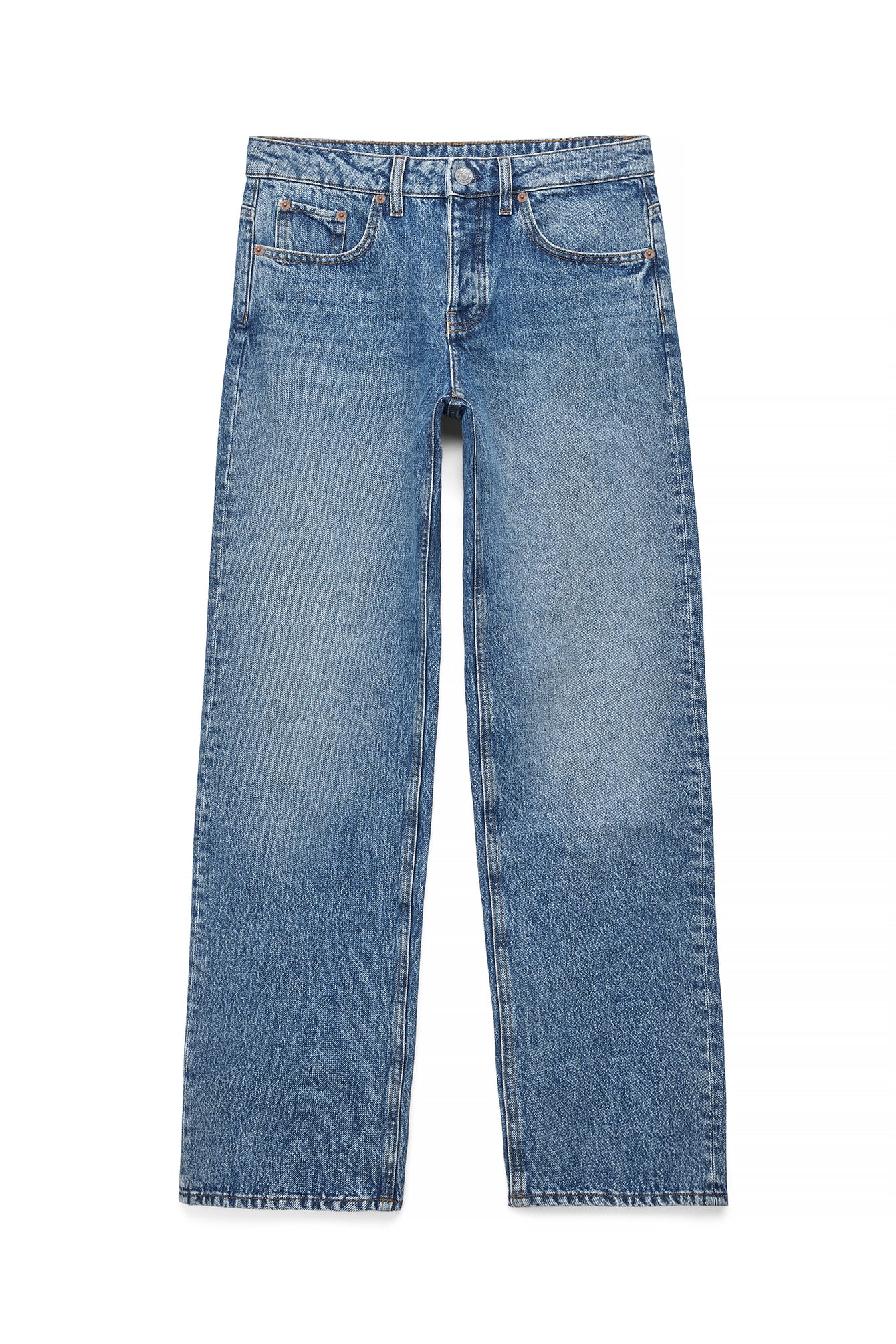 Light Blue Way Mid Waist Straight Jeans