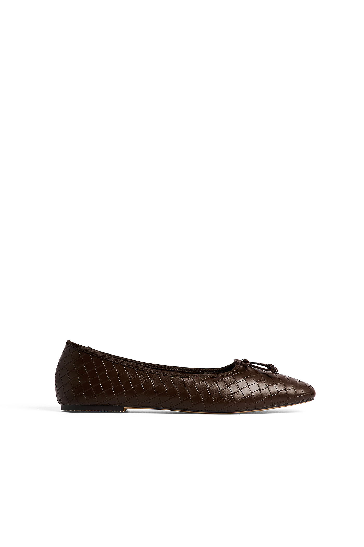 Dark Brown Woven Ballerinas